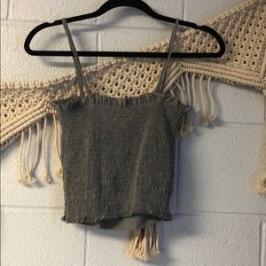 Grey ribbed tank top